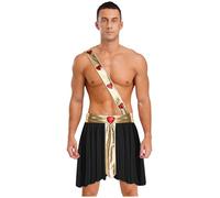 TiaoBug Costume da Cupido di San Valentino per Uomo Toga Dio Greco Romano Abito Tunica da da Eros Dio dell'Amore Vestito da Eros Abito Carnevale Festa di Halloween Natale Nero S