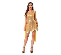 TiaoBug Costume di Dea Greca per Donna Vestito Toga Dio Greco Romano Abito Dea Greca Atena Olimpia Costumi da Romani e Greci per Carnevale Halloween e Feste in Maschera Oro S
