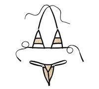 TiaoBug Donna Micro Mini Bikini a Tre Punti Sexy Costume da Bagno Costumi Mare Piscina Sppiaggia Bra Perizoma G-String Swimsuit Lingerie Monokini Tankini Estivo Push Up Nude C Taglia Unica