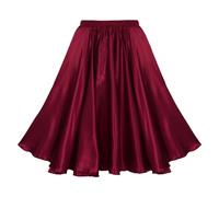 TiaoBug Gonna Flamenco Gonna Bambina Gonne Grande Swing Abito da Ballerino per Corrida Spagnola Tinta Unita Gonne Danza del Ventre Tango Rumba Salsa Latino Skirt Dancewear Borgogna 11-12 Anni