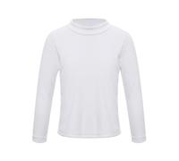 TiaoBug Lupetto Maglia Termica Bambini e Ragazzi Maglietta Intima Sci Maniche Lunghe Strato Base Top Collo Alto T-Shirt Felpa Camicia Maglietta Intima Autunno Inverno Bianco 7-8 Anni