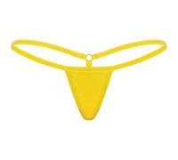 TiaoBug Mini Perizoma Aperto Donna Lingerie Sexy Hot per Sesso Tanga G-String T-Back String Micro Bikini Slip Elasticizzato Mutande Vita Bassa Thong Sospensorio Giallo B Taglia Unica