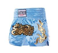 TiaoBug Pantaloncini da Boxe Bambini e Ragazzi Pantaloncini Boxe Muay Thai Kickboxing Fitness Trunks Shorts Allenamento Pantaloni Corti da Combattimento Arti Marziali Azzurro 5-7 Anni