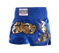 TiaoBug Pantaloncini da Boxe Bambini e Ragazzi Pantaloncini Boxe Muay Thai Kickboxing Fitness Trunks Shorts Allenamento Pantaloni Corti da Combattimento Arti Marziali Blu 5-7 Anni