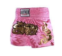 TiaoBug Pantaloncini da Boxe Bambini e Ragazzi Pantaloncini Boxe Muay Thai Kickboxing Fitness Trunks Shorts Allenamento Pantaloni Corti da Combattimento Arti Marziali Rosa 5-7 Anni