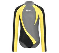 TiaoBug Ragazzo Ginnastica Leotards Camicia Body da Ballo Latino Americano Tango Body Danza Classica Moderna Standard Valzer Manica Lunga Jumpsuit Sportiva da Allenamento Grigio 5-6 anni