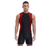 TiaoBug Rash Guard Uomo Senza Maniche Costume da Bagno Intero Muta da Immersione Snorkeling e Nuoto Jumpsuit Tuta da Triathlon Rashguard Mare Surf Wetsuit Swimwear Borgogna XL