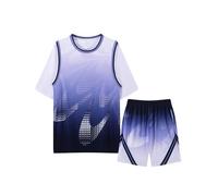 TiaoBug Tuta Sportiva da Allenamento Bambini e Ragazzi Estiva Completo Sportivo da Calcio Basket Tennis Maglietta Sportiva da Calcio Manica Corta Pantaloncini Sportivi Shorts Blu 15-16 anni