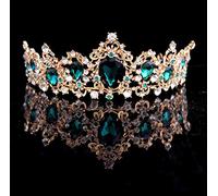 Tiara corona di gioielli per capelli per donne a corona di cristallo a corona verde blu rosso barocche