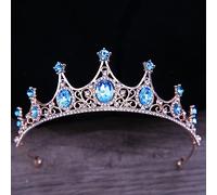 Tiara corona di gioielli per capelli per donne barocche barocche nere corona di cristallo gotico e tiara per matrimoni Accessori per capelli per donne corona di strass Diadema (colore: H007