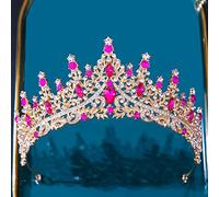 Tiara corona di gioielli per capelli per donne barocche criminali multicolore corona per donne feste matrimoniali per matrimoni vintage sposa calda sposa rosa accessori per capelli corona di strass