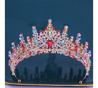 Tiara corona di gioielli per capelli per donne barocche Croona di tiara in cristallo multicolore per donne Fare di nozze Fare di nozze Vintage Bridal Bridal Rhinestone Crown Capelli Accessori per
