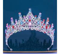 Tiara corona di gioielli per capelli per donne barocche multicolore cristallo corona di tiara per donne feste matrimoniali Vintage Bridal Bridal Rhinestone Crown Capelli Accessori per capelli