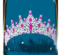 Tiara corona di gioielli per capelli per donne barocche multicolore cristallo corona di tiara per donne feste matrimoniale Vintage hot nuziale sposa rosa accessori per capelli corona di strass