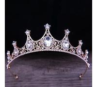 Tiara corona di gioielli per capelli per donne barocche Vintage Nero Cristallo gotico Croona e Tiara Occendi per capelli per la sposa per donne Diadema delle corone di strass (Colore: H007 Oro