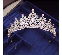 Tiara corona di gioielli per capelli per donne color argento rinestone matrimoniale tiara corona perla diadema sposa copricapo accessori per capelli per matrimoni tiarahg189jmutil