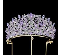 Tiara corona di gioielli per capelli per donne corone di cristalli viola e diademi tiara corona vintage per donne con la sposa da ballo accessori per capelli per matrimoni diadem, viola ， argento