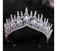 Tiara corona di gioielli per capelli per donne grandi diademi e corone per la sposa delle fasce barocche barochere re e regine corone caduta d'acqua rinestone disegni gioielli per capelli