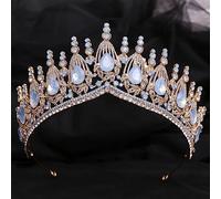 Tiara corona di gioielli per capelli per donne grandi terami e corone per la sposa delle fasce barocche baroche di re e regina corona caduta d'acqua goccia di rinestone disegni a bande per