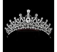 Tiara corona di gioielli per capelli per donne Principessa Queen Crown Diadem Tiara da sposa barocca e corone Accessori per capelli per capelli Chiesa di cristallo da sposa (colore: 16)