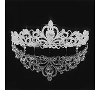 Tiara corona di gioielli per capelli per donne Principessa Queen Crown Diadem Tiara da sposa barocca e corone Accessori per capelli per capelli Chiesa di cristallo da sposa (colore: 3)