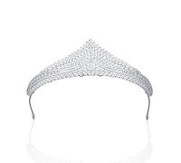 Tiara corona di gioielli per capelli per donne sposa Croona di nozze micro-intarsio 3A Tiara da sposa Women Hielding per accessori per gioielli per capelli, argento