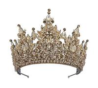 Tiara corona di gioielli per capelli per donne Tiara da sposa cristalline rosse vintage corona delle corone da donna con il concorso di rinestone diadem Accessori per capelli indiani per i capelli di