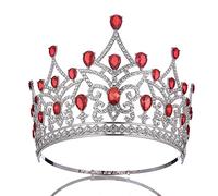 Tiara corona di gioielli per capelli per donne Tiara da sposa cristalline Sliv Croona di grandi corone da donna Accessori per capelli per matrimoni Diadem Diadem, verde L