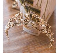 Tiara corona di gioielli per capelli per donne vintage baroccia oro oro perle a foglia di perle da sposa cristallo copricapo a corona di capelli panoramica vite per peli per peli per peli per le