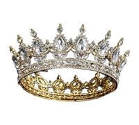 Tiara corona di gioielli per capelli per donne vintage barocco regina re sposa corona per donna copricapo da ballo da sposa Tiara da sposa e corone (Colore: C3, dimensioni: diadetiche)