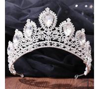 Tiara Corona Per Le Donne Strass Matrimonio Festa di Compleanno Corone Diadema Accessori Per Capelli H235 Argento Bianco