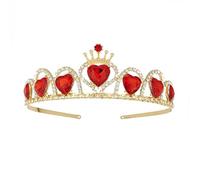 Tiara da donna a forma di cuore con strass, tiara da principessa, corona da matrimonio, per concorsi di matrimonio, feste di fine anno e matrimoni, Medium, Lega, Nessuna pietra preziosa