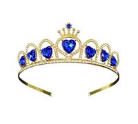 Tiara da donna a forma di cuore con strass, tiara da principessa, corona da matrimonio, per concorsi di matrimonio, feste di fine anno e matrimoni, Medium, Lega, Nessuna pietra preziosa