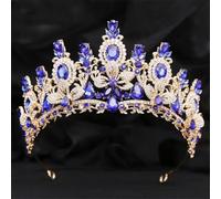 Tiara da donna con fiori d'acqua e strass, diadema, velo, diadema, accessori per capelli da sposa