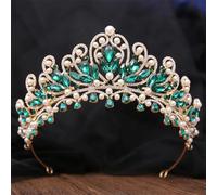 Tiara da donna con perle e strass, elegante corona a goccia d'acqua, accessori per capelli da sposa, oro, EN8