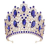 Tiara da donna con strass di cristallo, accessorio per capelli da sposa, per feste e matrimoni, Cristallo lega metall Cristallo