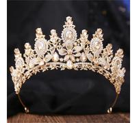 Tiara da donna in oro rosa retrò con cristalli a goccia d'acqua a forma di fiore un diadema velo con strass per accessori per capelli da sposa
