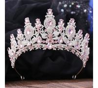Tiara da donna in oro rosa retrò con cristalli a goccia d'acqua a forma di fiore un diadema velo con strass per accessori per capelli da sposa