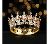 Tiara da donna rotonda con corone di cristallo corona piena corona re tiara corona nuziale corona accessori per abiti