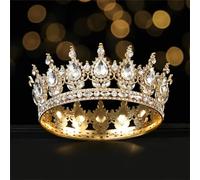 Tiara da donna rotonda con corone di cristallo corona piena corona re tiara corona nuziale corona accessori per abiti
