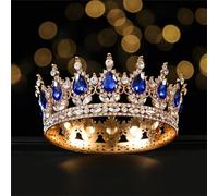 Tiara da donna rotonda con corone di cristallo corona piena corona re tiara corona nuziale corona accessori per abiti