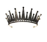 Tiara da donna vintage con strass neri accessori per capelli fascia gioielli, Strass