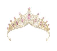 Tiara Da Principessa In Cristallo,Guador Cristallo Rosa Coroncina Principessa,Coroncina 18 Anni Ragazza,Wedding Tiara,Nuziale Diadema Con Cristalli Strass La Cerimonia Nuziale, Proms, Spettacoli