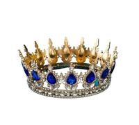 Tiara Da Sposa Europea Principessa Rotonda Barocca Corone Da Concorso Corona Completa Di Cristallo Tiara Da Re Delicato Confortevole(C5)