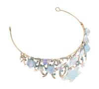 Tiara da Sposa in Lega Blu Stella del Mare e Cristalli | Leggera e Confortevole da Indossare, Design Artistico Lavorazione Unica, per Cerimonie in Chiesa