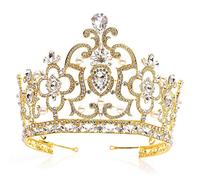 Tiara da sposa nuziale Croona di nozze corta di nozze chiara rinestone di cristallo con pago gioielli per capelli da sposa per matrimonio/fidanzamento/prom regina corona (colore: argento) (oro)