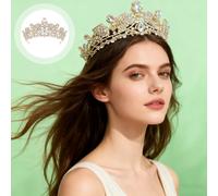 Tiara da sposa per la sposa: fascia per capelli con corona di strass romantica