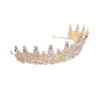 Tiara da Sposa Piccola 18x18x7 CM in Lega di Zinco | Luce Brillante e Finitura Porpora, Facile da Indossare e Togliere, per Veli e Abiti da Cerimonia