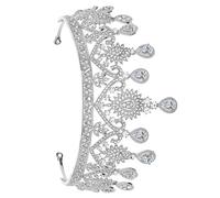 Tiara da Sposa Pietra a Cuore in Lega Argento per Donne | Accessori per Matrimonio e Festa, Struttura Raffinata, Lavorazione Curata, Non Facile da Scolorire, Stile Regale