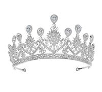 Tiara da Sposa Pietra a Cuore in Lega Argento per Donne | Stile Regale e Chic, Struttura Ricercata, per Festa e Anniversario, Finitura Curata